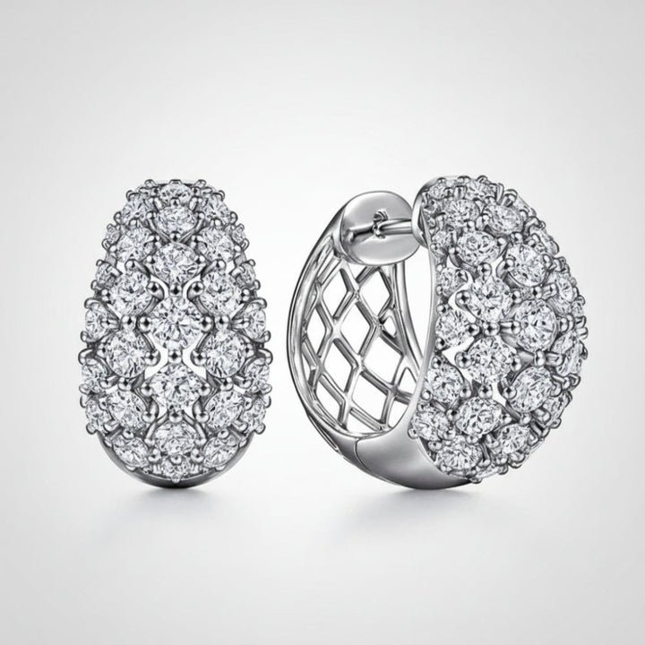 Earrings Mothers Day Gift Silver Crystal Cluster Stud jewelry