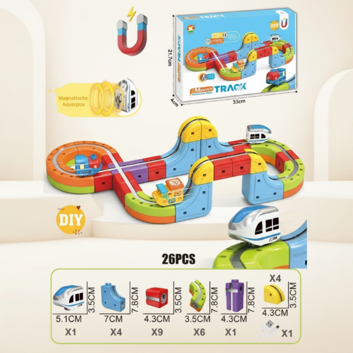 Construction Toy Electric Train Set Magnetic Track System