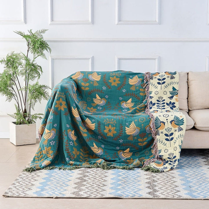 Cooling Throw Blanket Reversible Decorative Layered