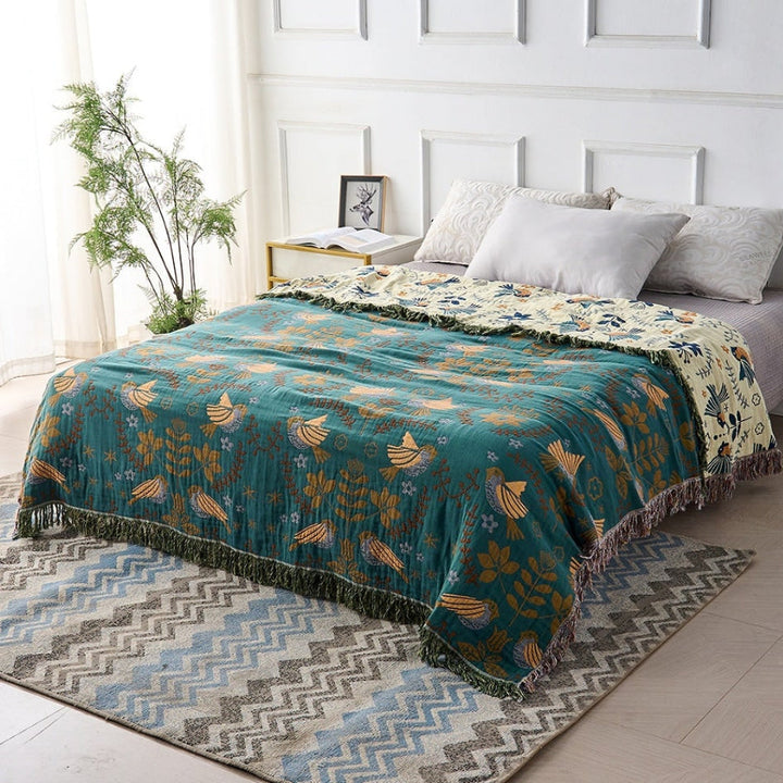 Cooling Throw Blanket Reversible Decorative Layered