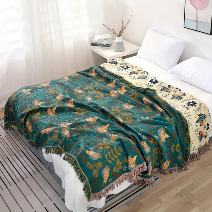 Cooling Throw Blanket Reversible Decorative Layered