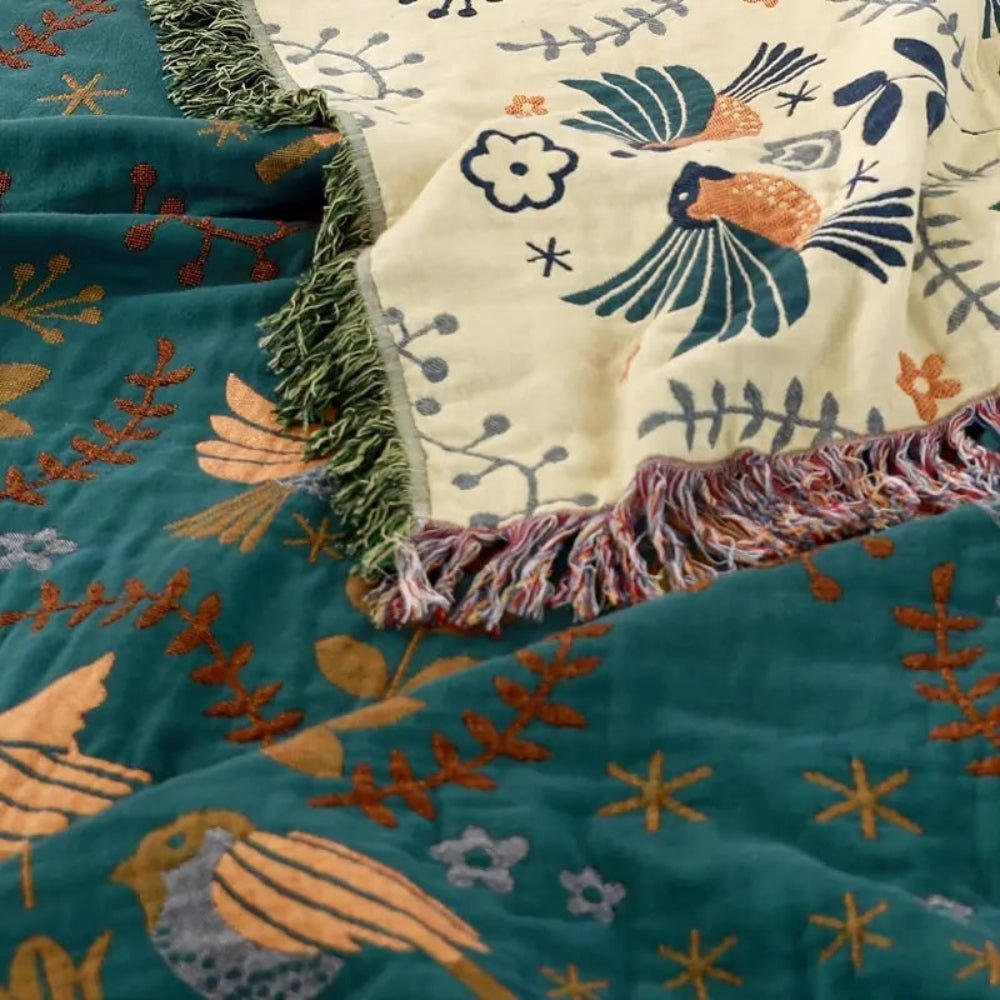 Cooling Throw Blanket Reversible Decorative Layered