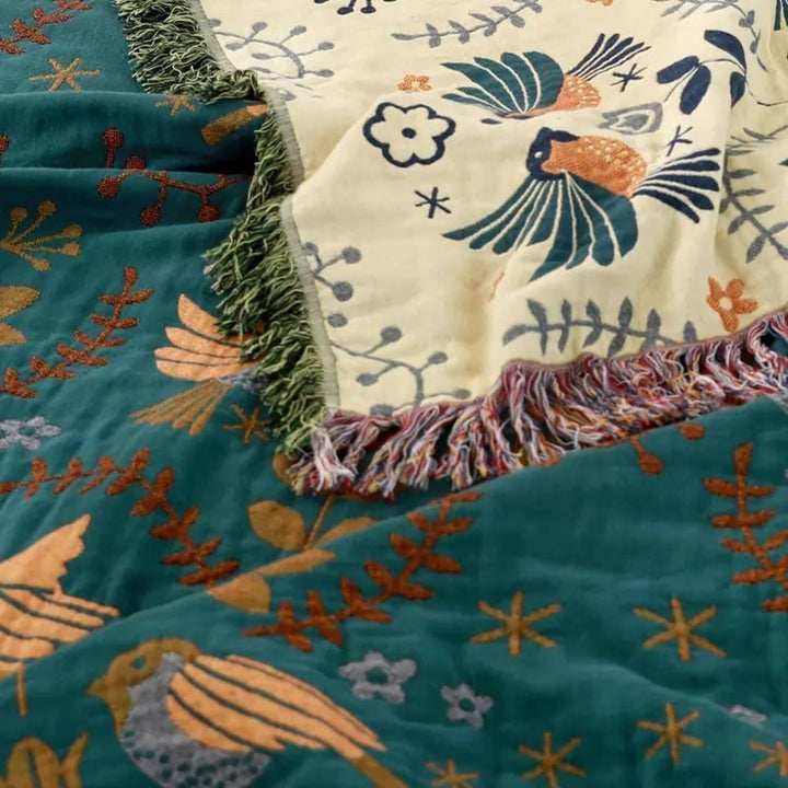 Cooling Throw Blanket Reversible Decorative Layered