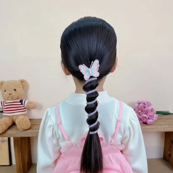 Cute Hair Bands Spiral Ties Butterfly Design