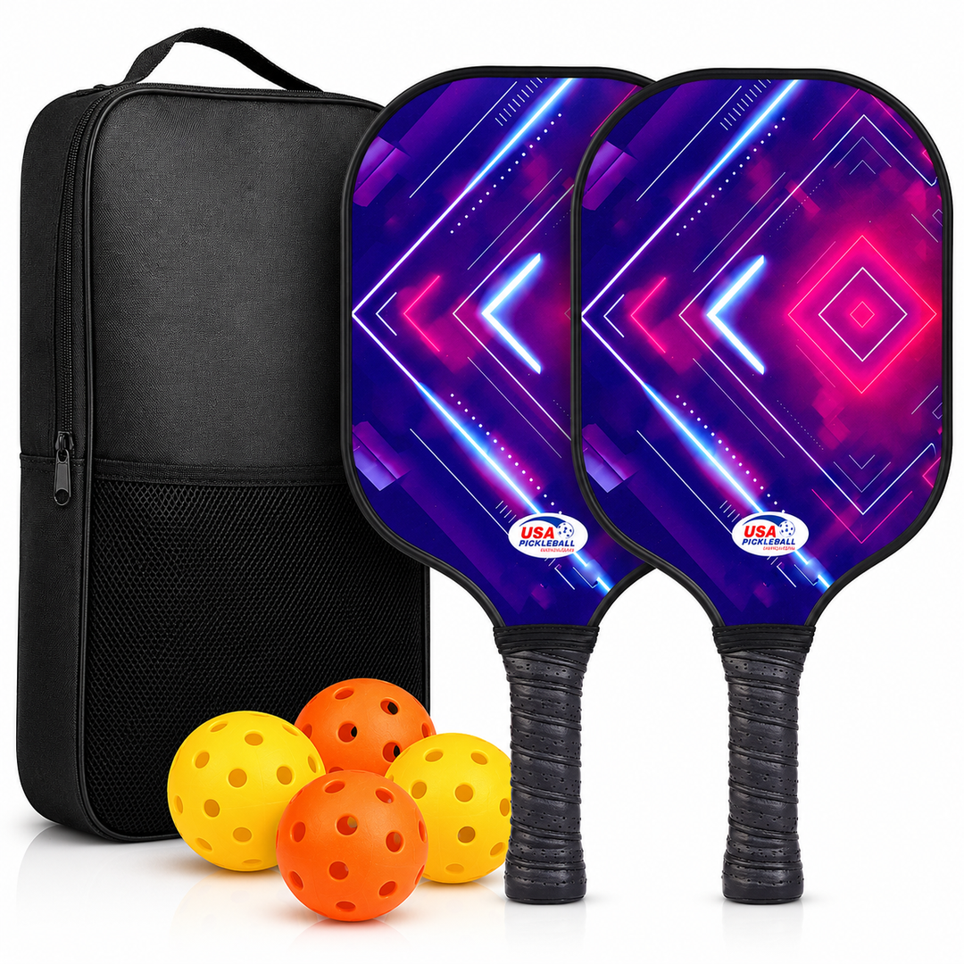 Pickleball Paddle Set Lightweight Graphite Rackets Balls