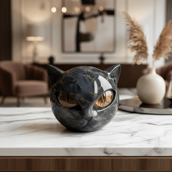 Decorative Cat Sculpture Unique Home Accent Modern Interiors