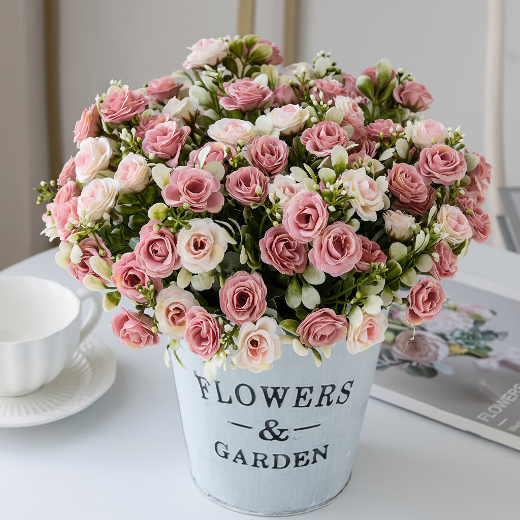 Mothers Day Artificial Flowers Hanging Rose Basket Patio Decor