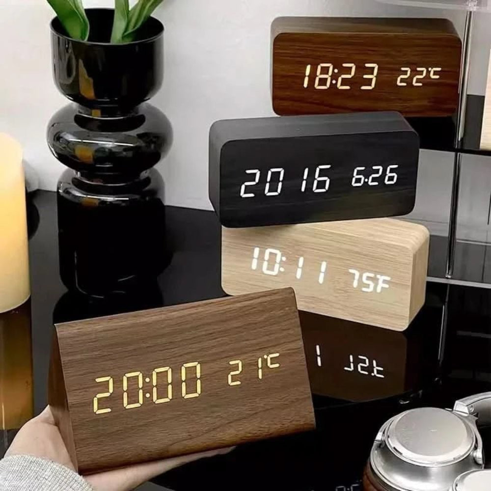 Digital Alarm Clock Modern Design Multi Function Display