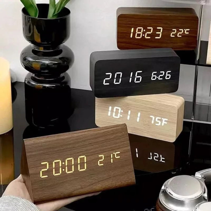 Digital Alarm Clock Modern Design Multi Function Display