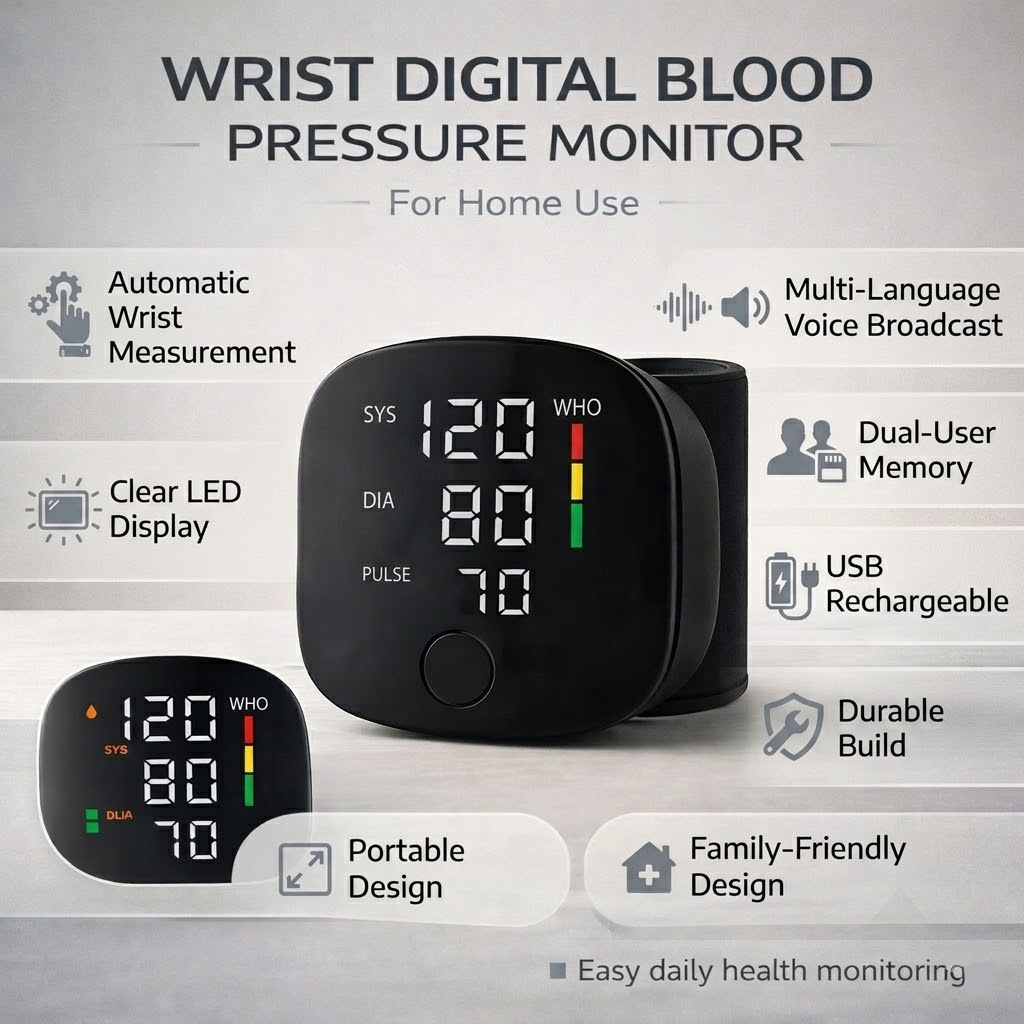 Digital Blood Pressure Monitor Wrist Automatic