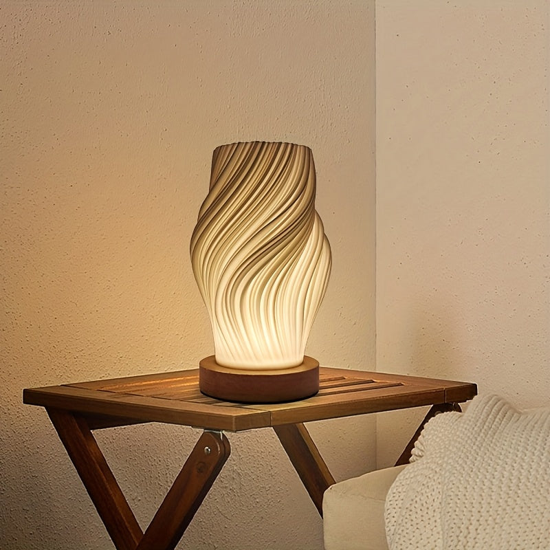 Modern LED Swirl Table Lamp | Minimalist Dimmable Bedside &amp; Desk Light