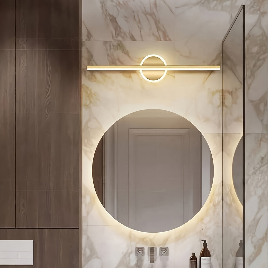 Luxe LED Mirror Wall Light | Minimalist Black &amp; Gold Wall Lamp