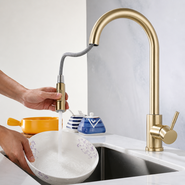 Kitchen Faucet Pull Out Spray Head Single Handle Sink Tap