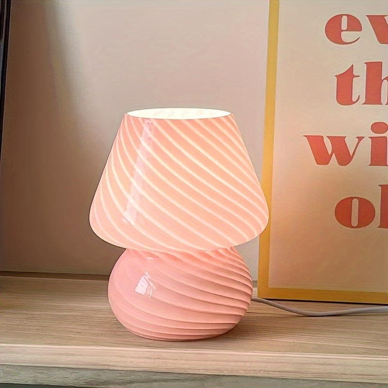 Murano-Style Glass Mushroom Lamp | USB Dimmable Table Light