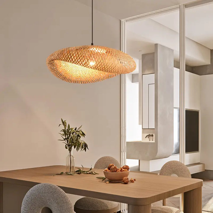 BambooBoho | Handwoven Bohemian Rattan Pendant Lampshade
