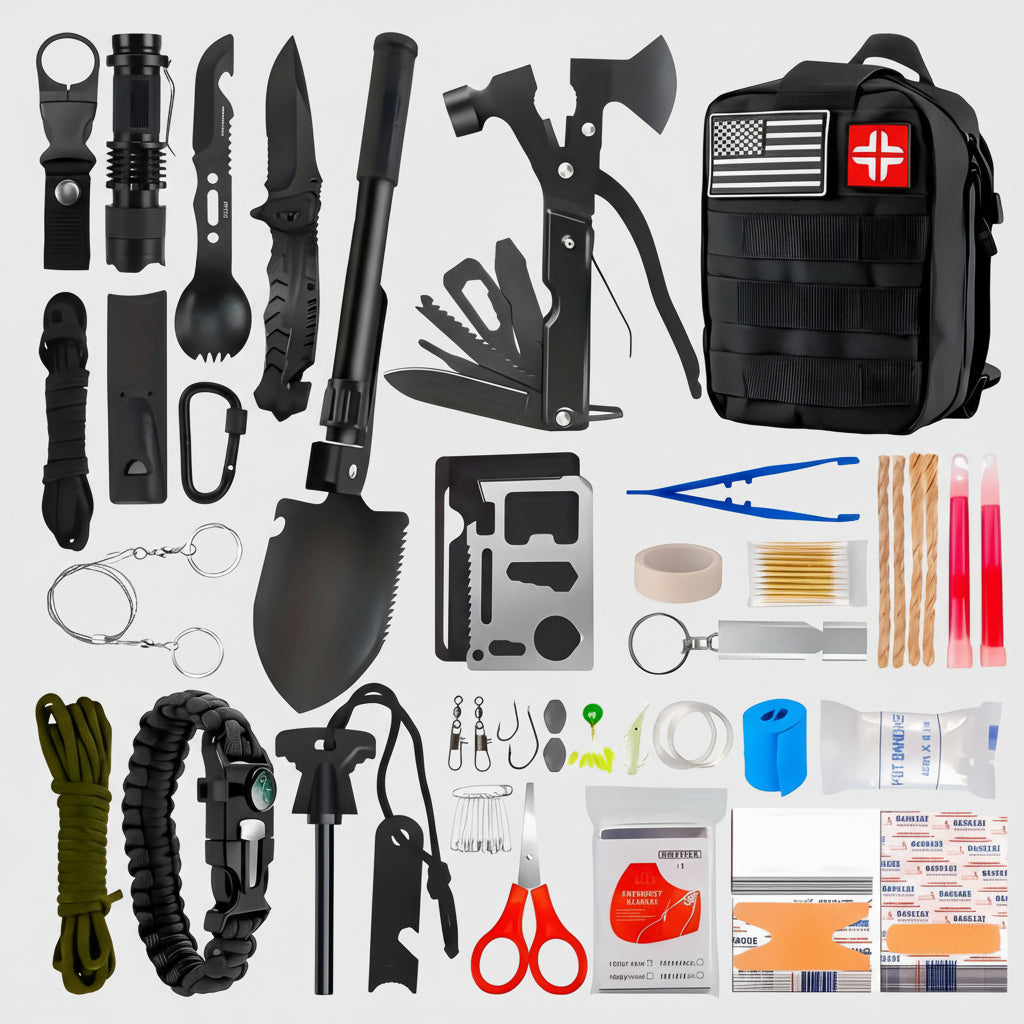 Tactical Survival Gear Backpack Multi Tool First Aid Kit