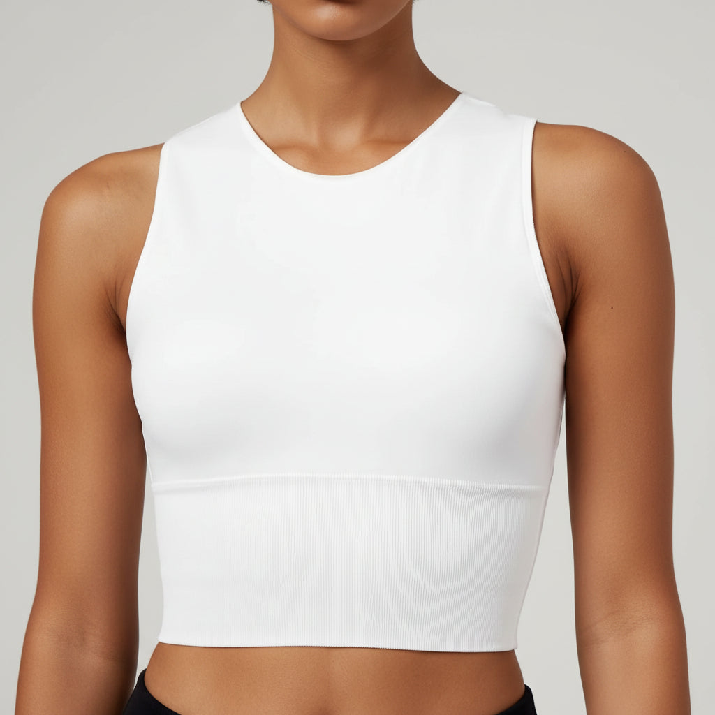 Womens Pickleball Crop Tank High Stretch Athletic Top