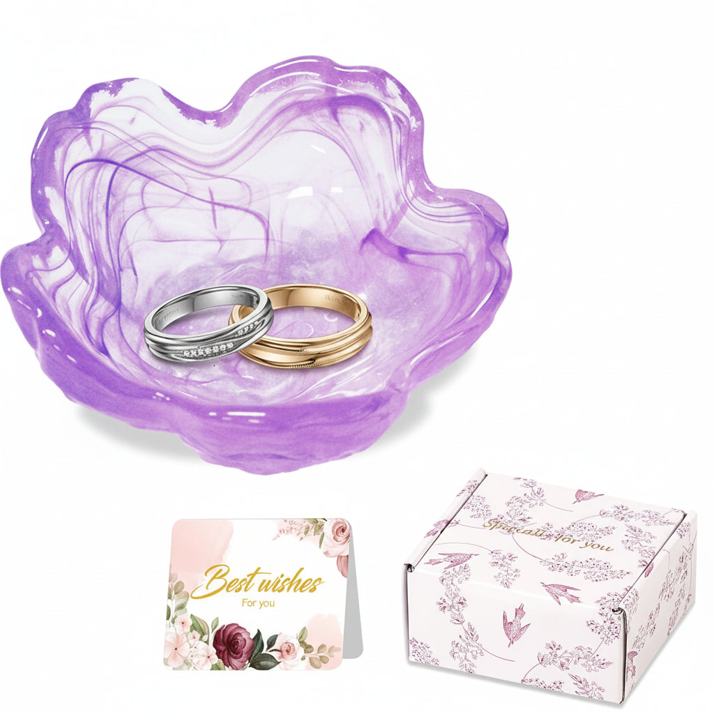 Mothers Day Flower jewelry Dish Ceramic Ring Holder Tray Gift