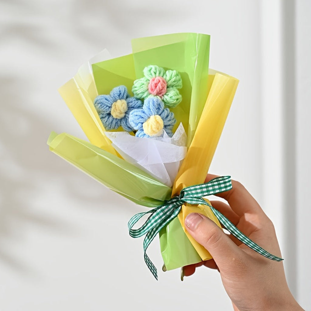 Flower Bouquet Mothers Day Gift Handmade Style Mini Wrapped Decoration