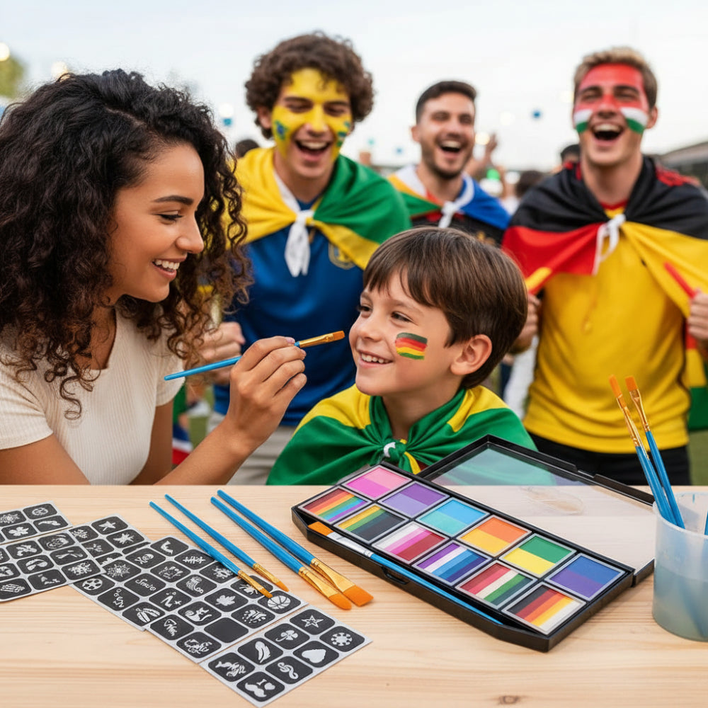 Soccer Ball Face Paint Kit Neon colors Festivals Events
