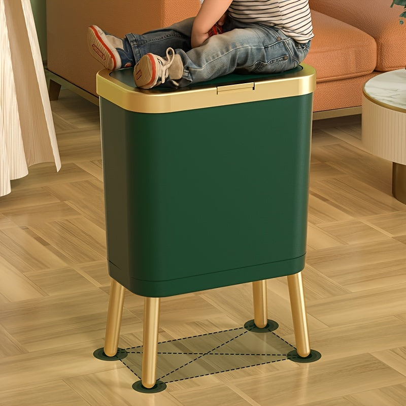 15L Modern Odour-Sealing Trash Can with Elevated Legs | Stylish Waste Bin for Kitchen, Living &amp; Bathroom
