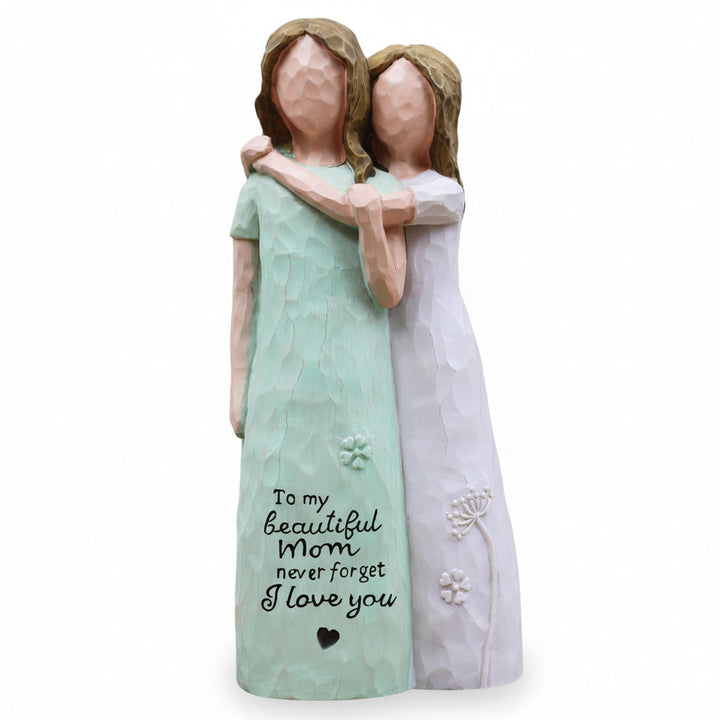 Mothers Day Figurine Mom Daughter Love Sculpture Gift Decor