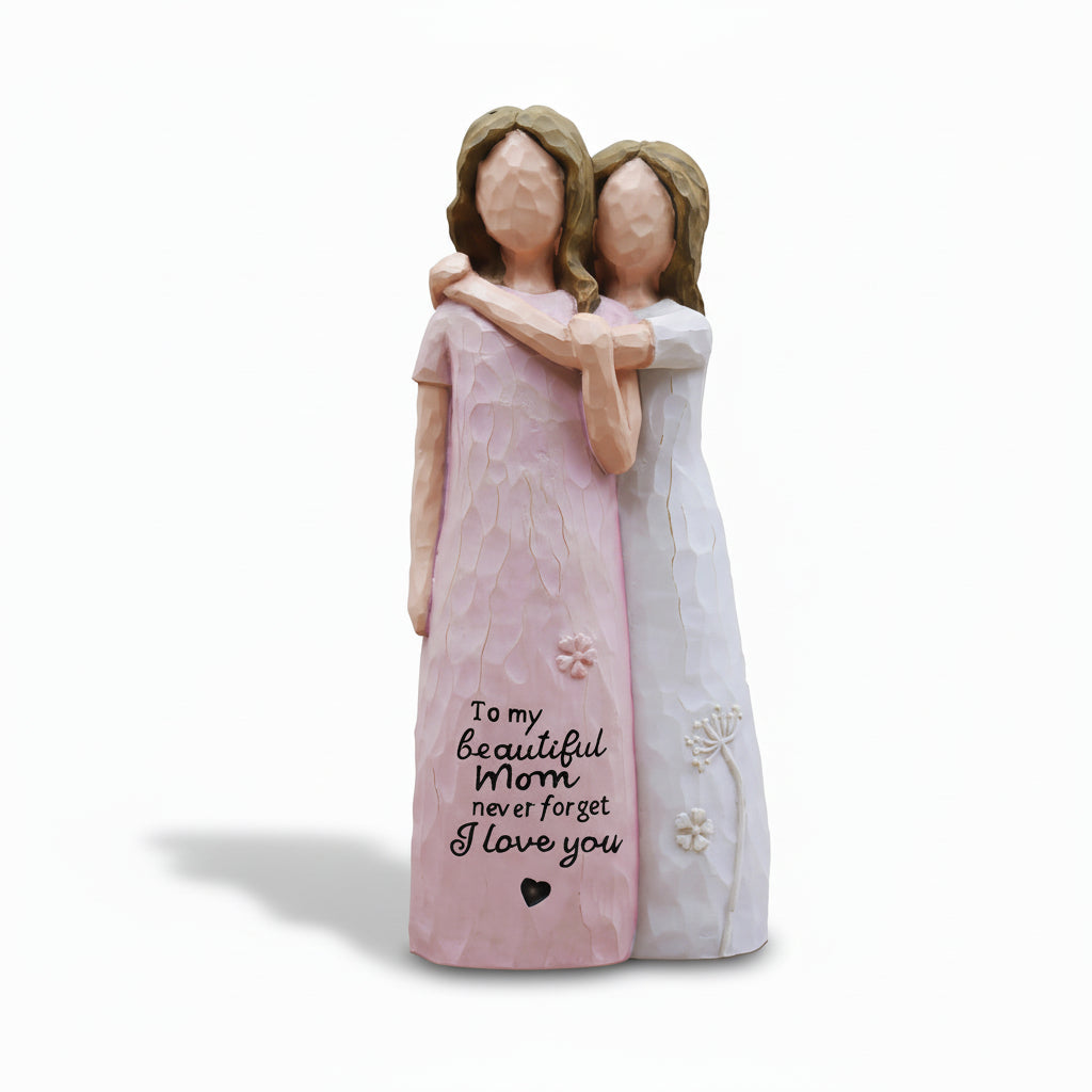 Mothers Day Figurine Mom Daughter Love Sculpture Gift Decor