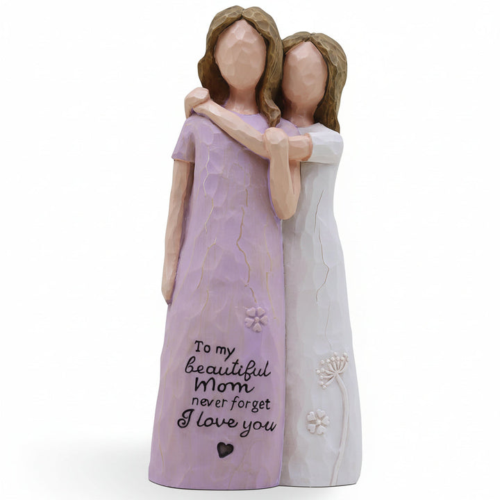 Mothers Day Figurine Mom Daughter Love Sculpture Gift Decor