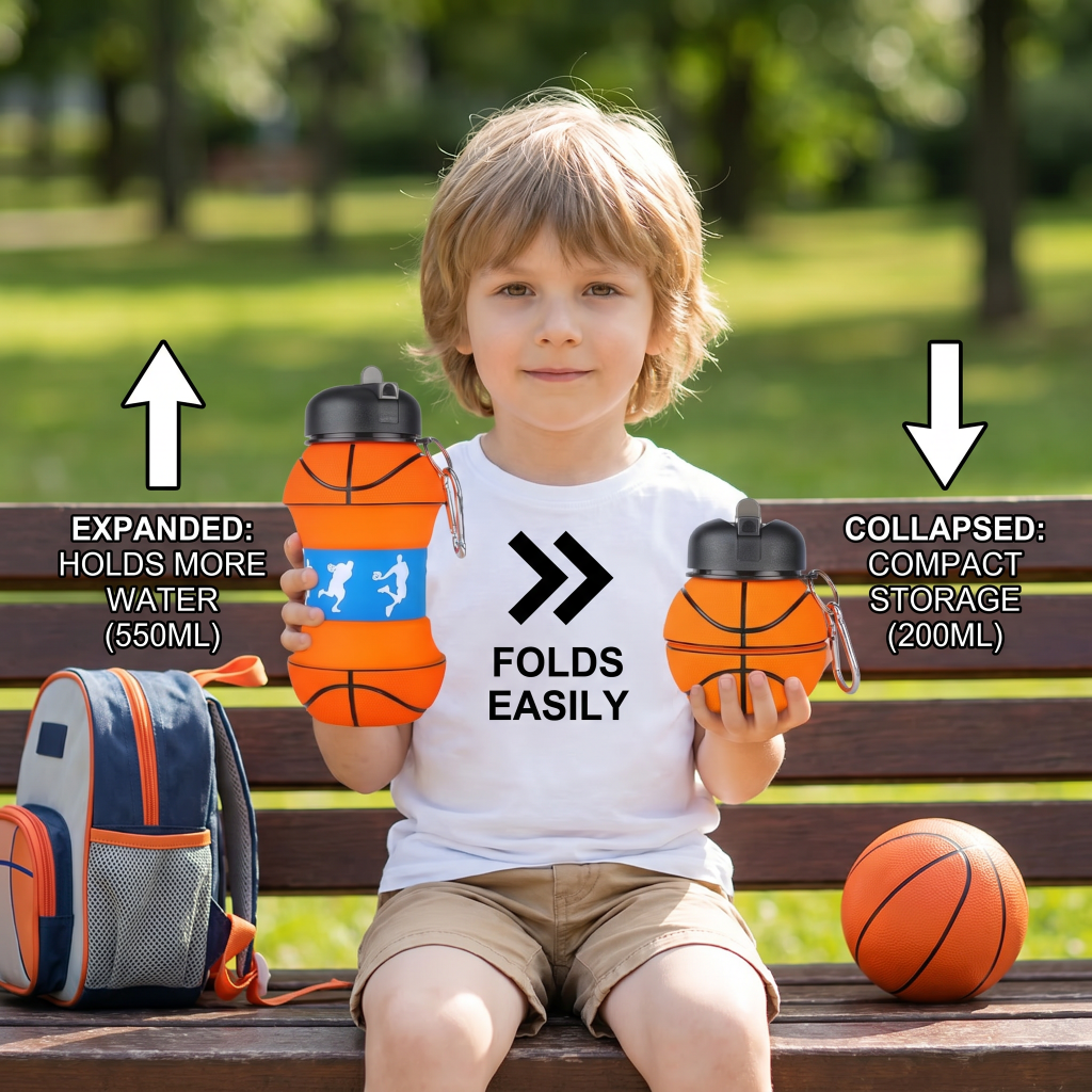 Foldable Collapsible Leak-Proof Water Bottle Sports Gym