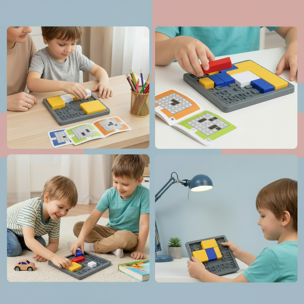 Wooden Puzzle Blocks Shape Sorting Brain Toy Kids Learning