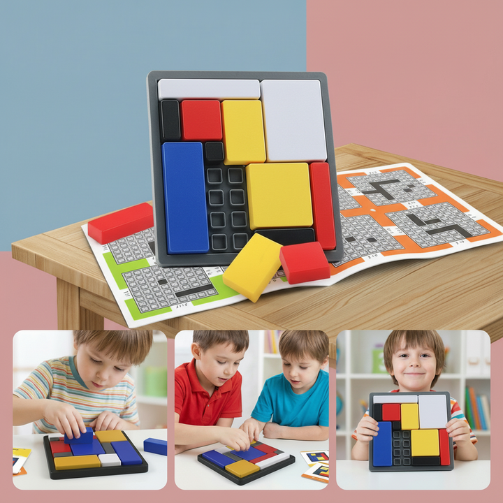 Wooden Puzzle Blocks Shape Sorting Brain Toy Kids Learning