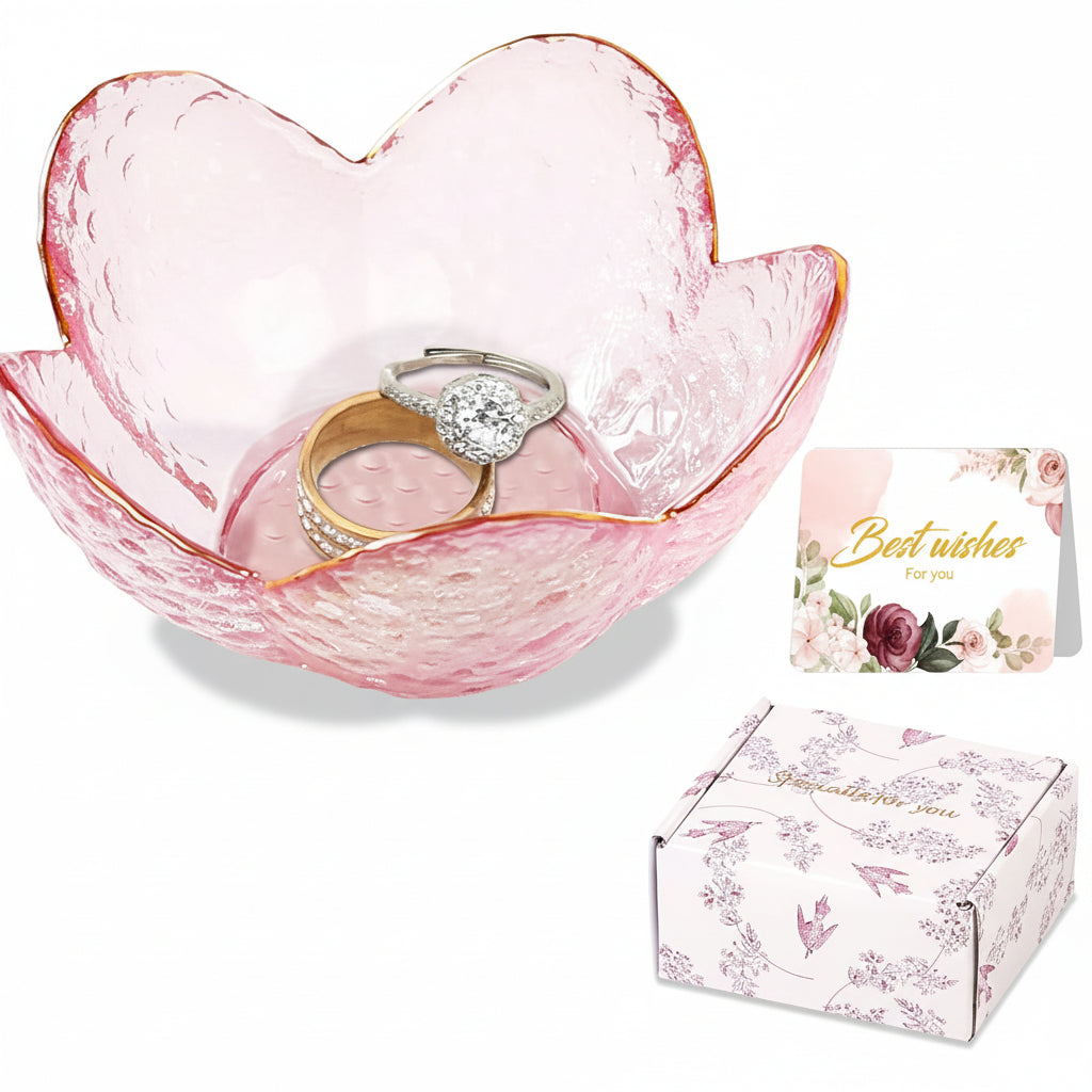 Mothers Day Flower jewelry Dish Ceramic Ring Holder Tray Gift
