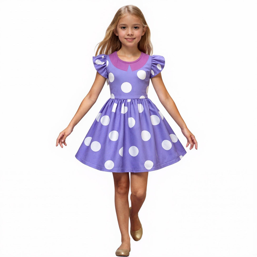Halloween Costumes Kids Dress Polka Dot Ruffle Party Outfit