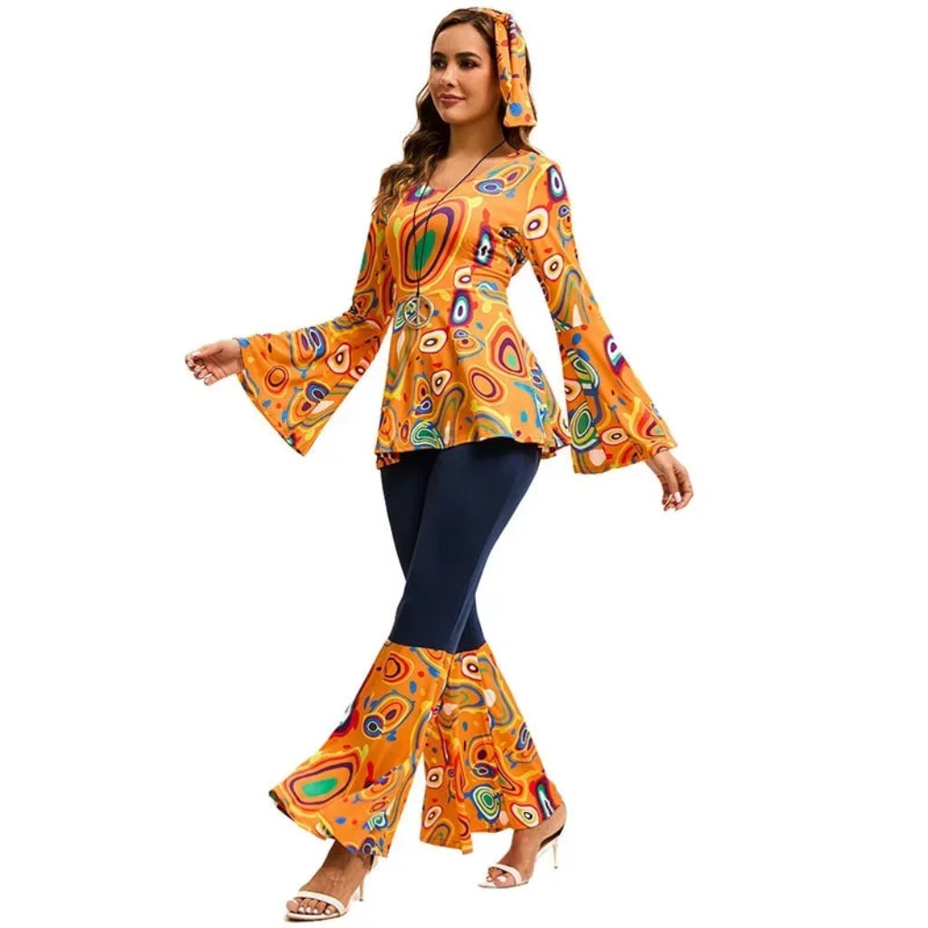 Halloween Costumes Adult Retro Hippie Bell Bottom Set