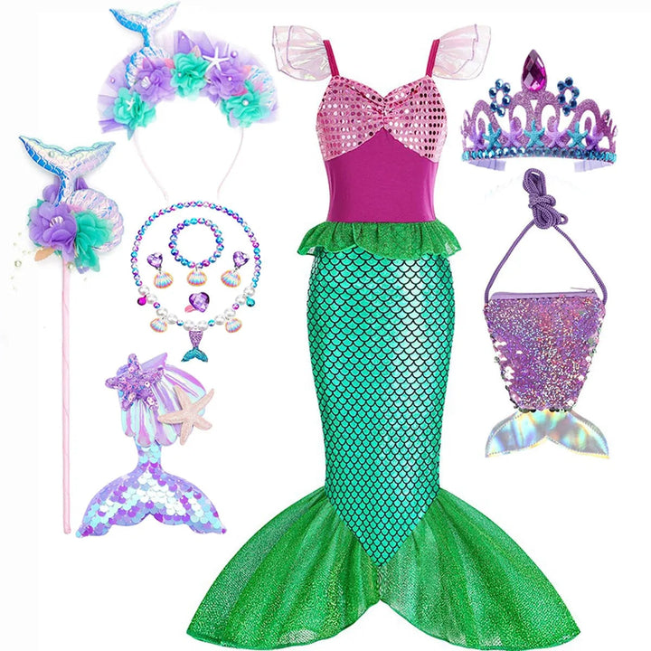 Halloween Costumes Girls Mermaid Dress Costume
