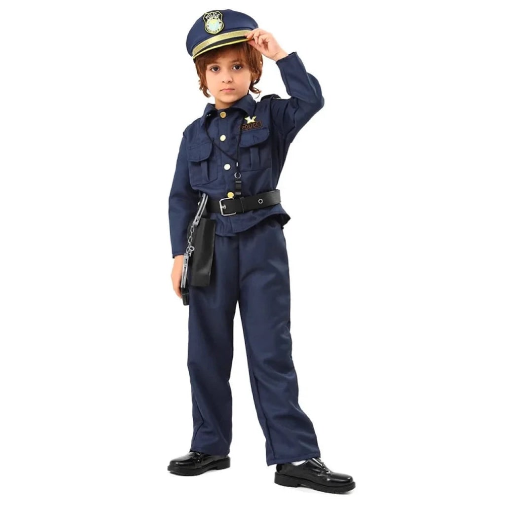 Halloween Costumes Kids Police Uniform Role Play Outfit