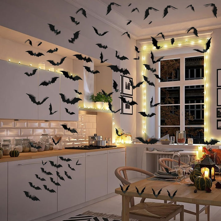 Halloween Decoration 3D Bat Wall Stickers Party Set