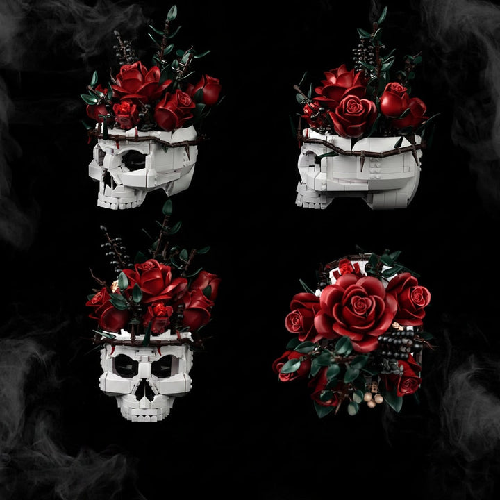 Halloween Decoration Skull Design Gothic Flower Arrangement