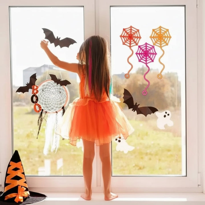 Halloween Decoration Spider Web Window Hanging Party Set