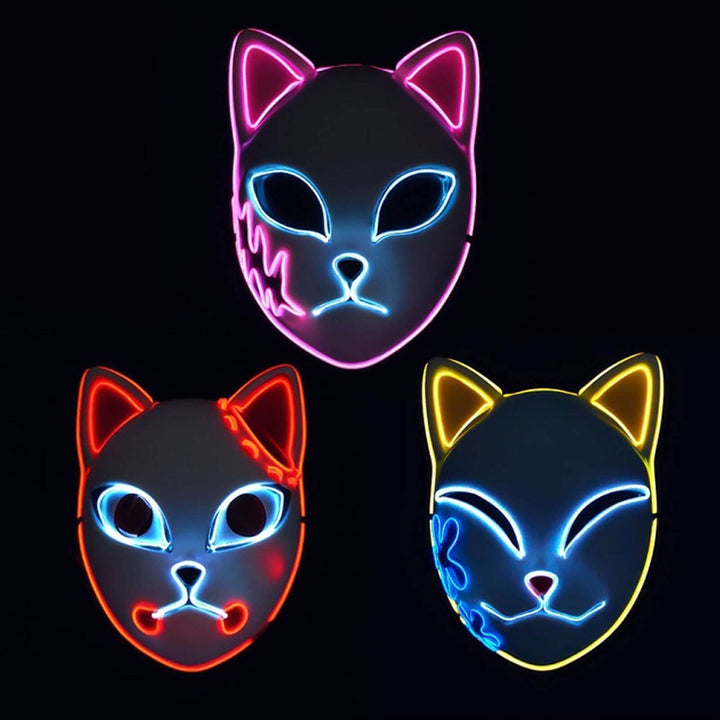 Halloween Mask Cat Design LED Light-Up Costume Light Up Mask