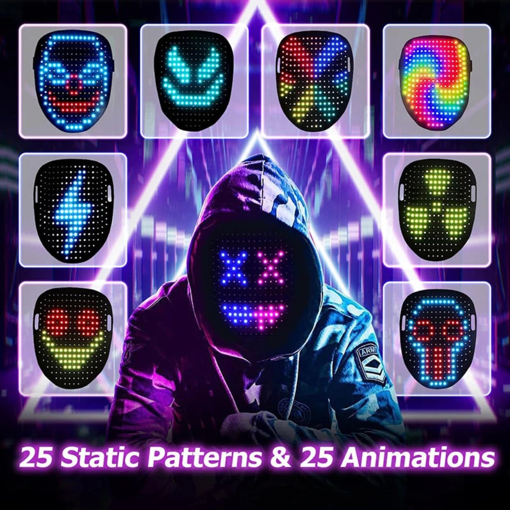 Halloween Mask LED Full Face Costume Party Mask