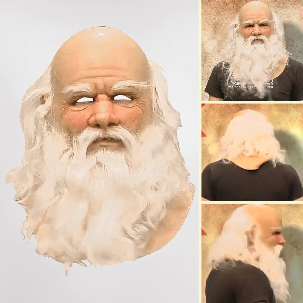 Halloween Mask Santa Realistic Beard Design Christmas Mask