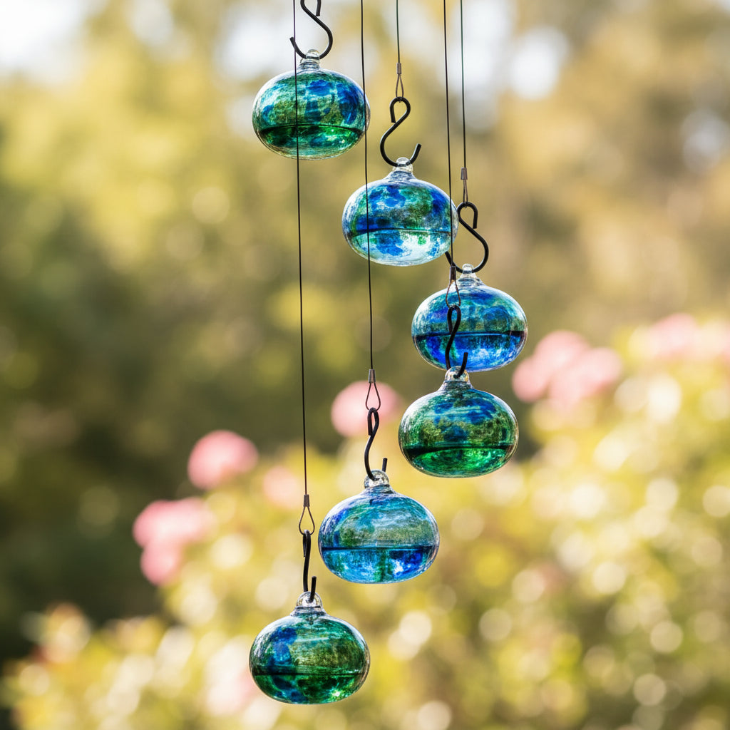 Hummingbird Feeder Wind Chime Garden Decor