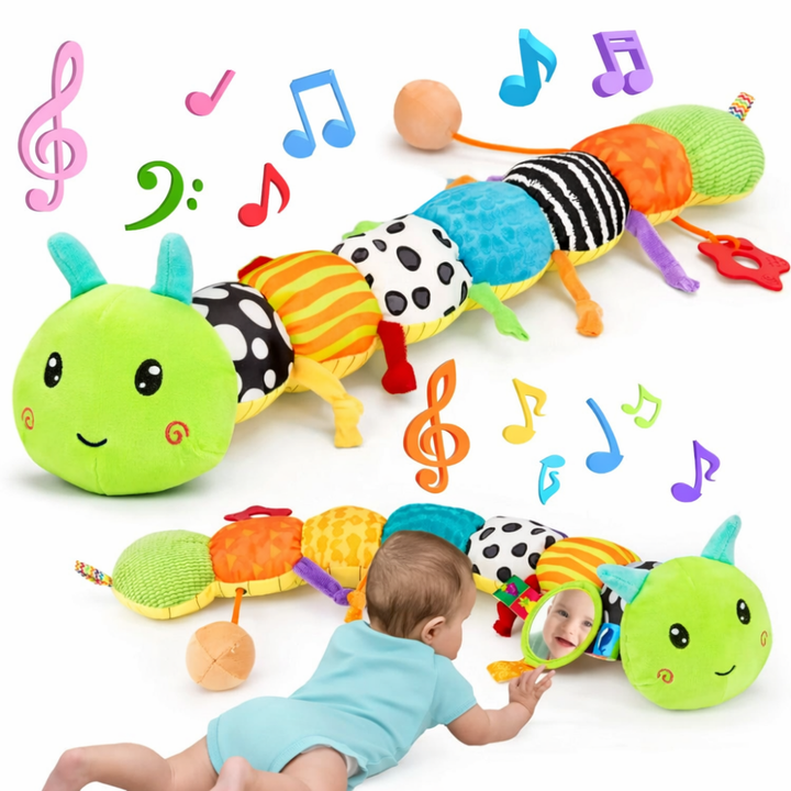 Baby Toys Sensory Caterpillar Plush Musical Tummy Time Toy