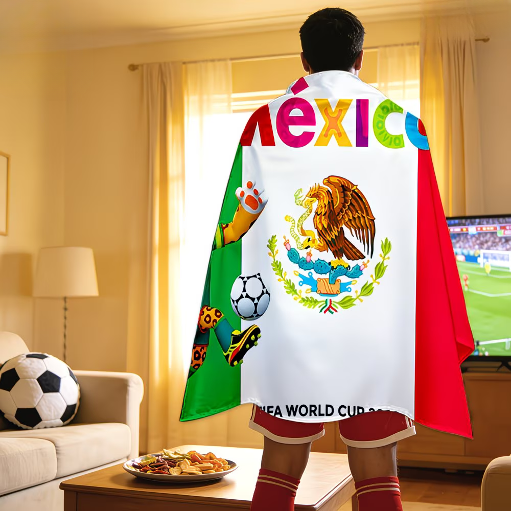 Flag Banner Soccer Fan Cape Mexico World Cup Style Large