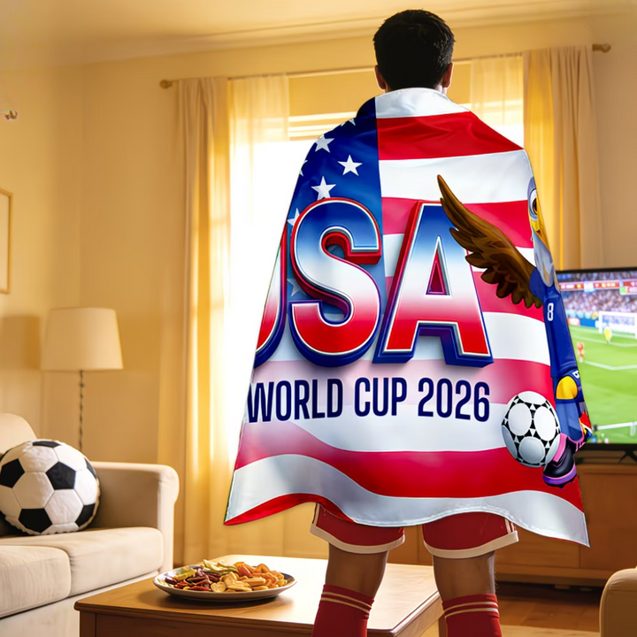USA Flag Soccer Fan Cape World Cup Game Day Supporter