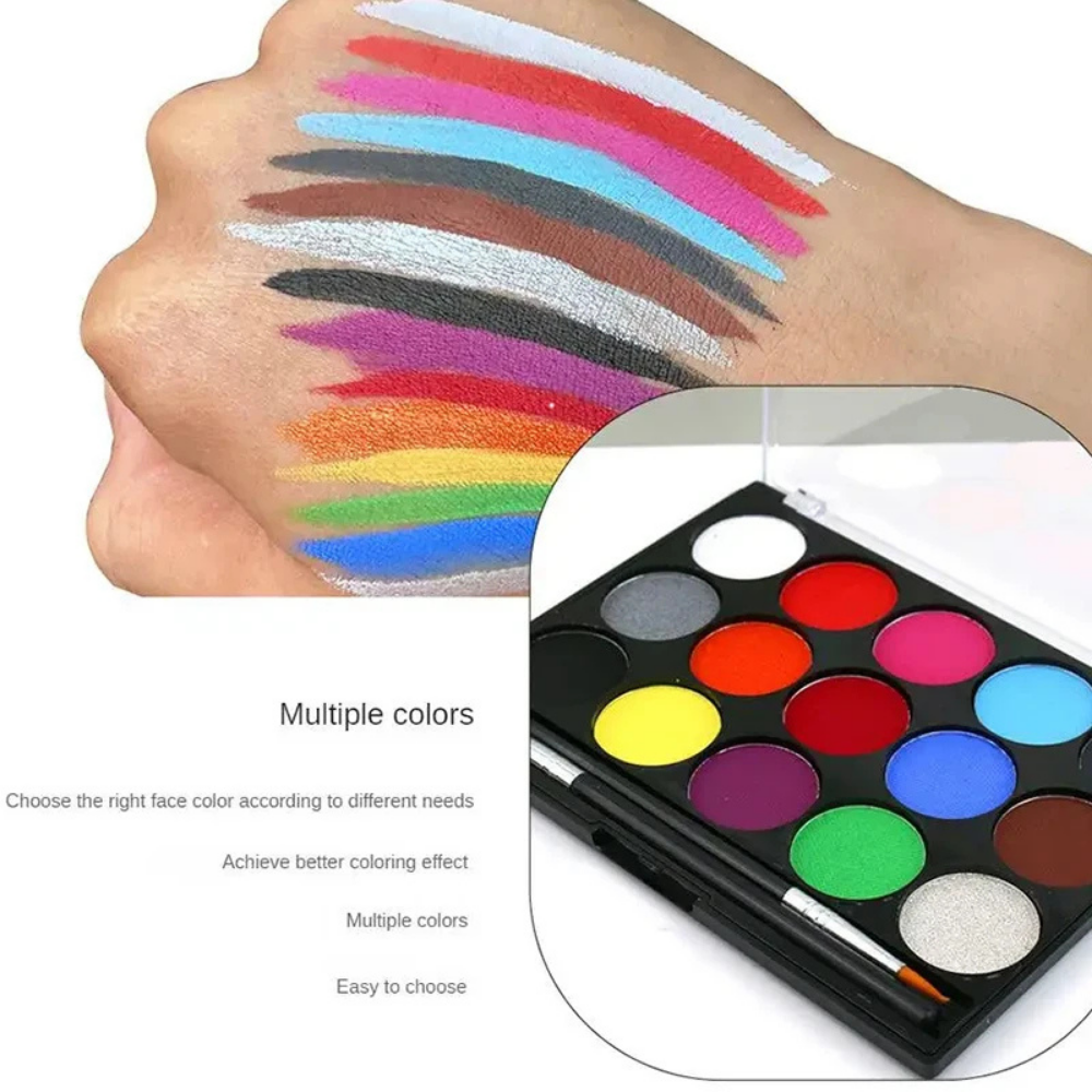 Soccer Ball Face Paint Kit 15 color Palette Creative Designs
