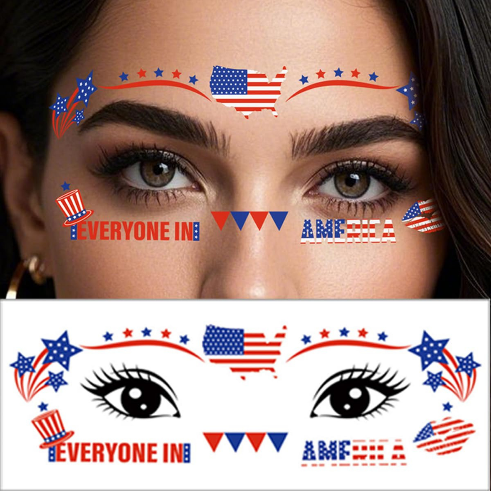 World Cup Face Paint Stickers Waterproof USA Flag Face Paint