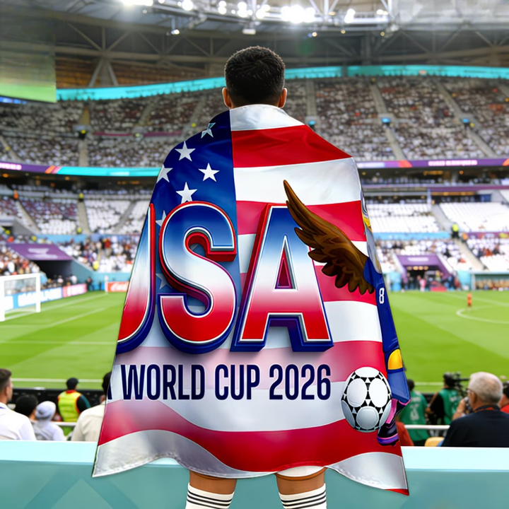 USA Flag Soccer Fan Cape World Cup Game Day Supporter