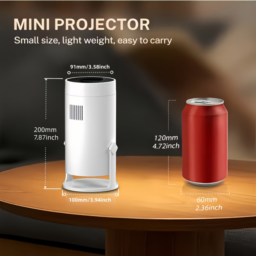 Portable Mini Projector 1080P Streaming Wireless 180° Rotation
